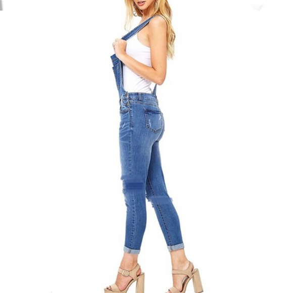 Basic Denim Wax Jean Overalls - Picture 2 of 5